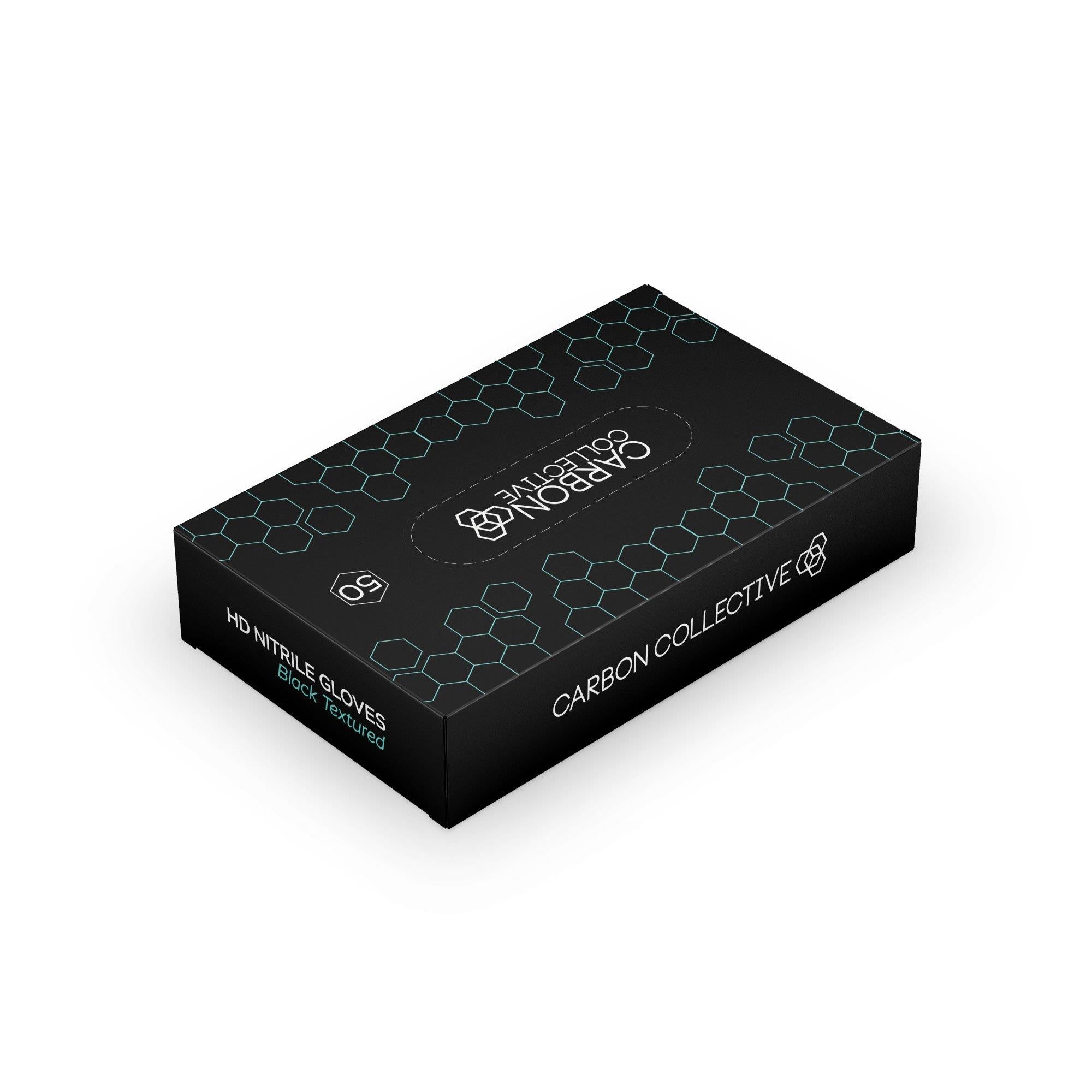 Carbon Collective HD Black Textured Nitrile Gloves