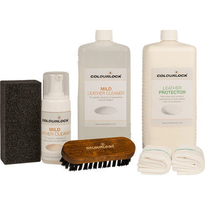 Colourlock Smooth Leather Care Kit - Mild Leather Cleaner & Protector (1 Litre/1 Litre)