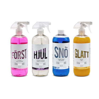 Stjarnagloss The 1L Hero Bundle - Snow foam, Rinse Aid, Wheel Cleaner and Pre-Wash