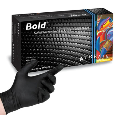 Aurelia Bold Black Nitrile Gloves - Pack of 100